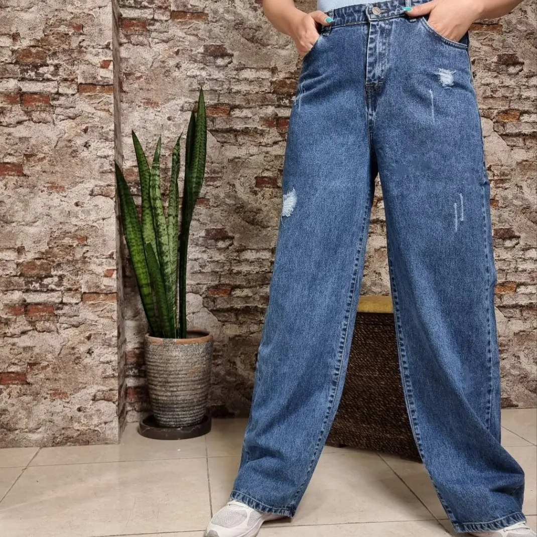 شلوار جین زنانه نیم بگ سایز 36 تا 48 ارسال فوری و رایگان